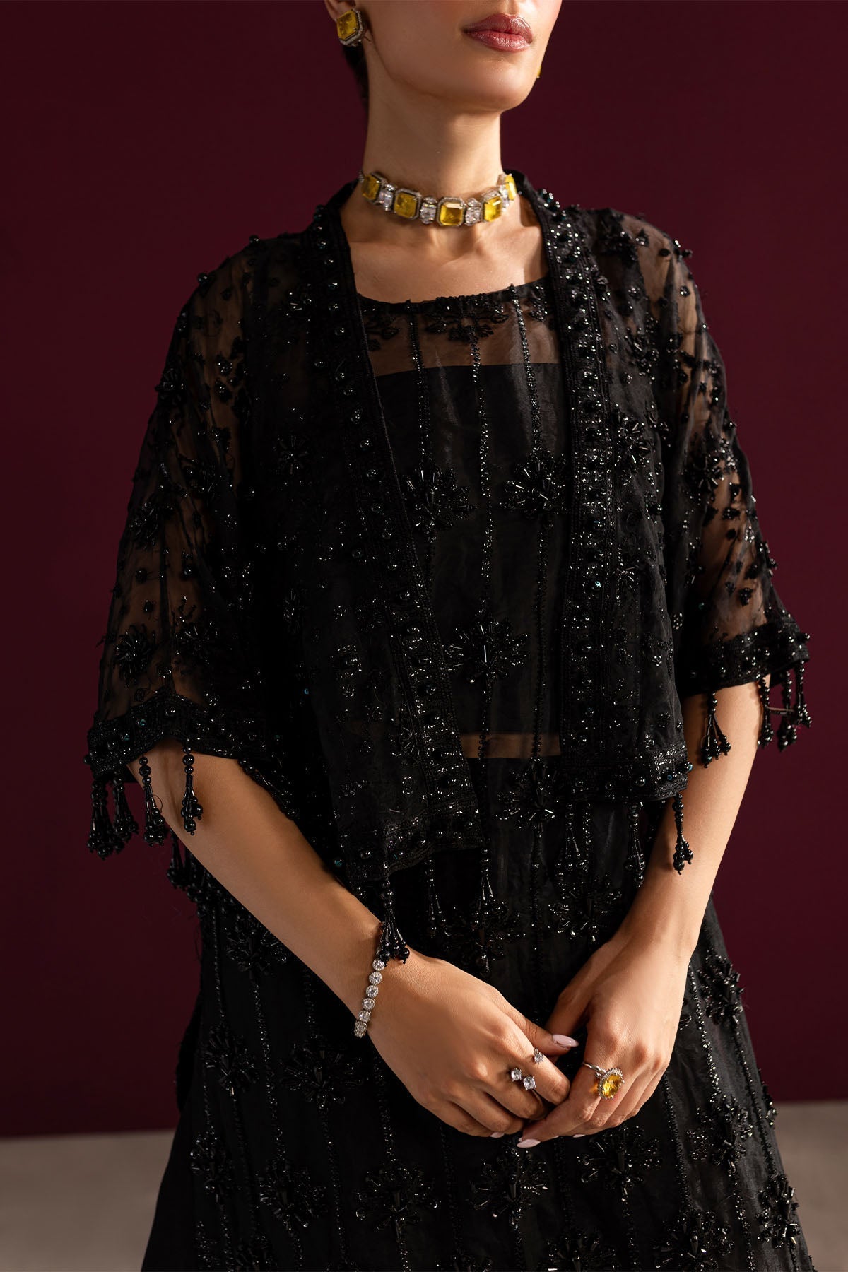 Nureh | Wedding Formals 24 | FP-143 Custom Size Black Organza