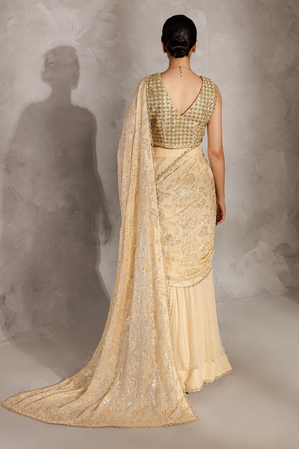 Nureh | Wedding Formals 24 | FP-145 S Beige Chiffon