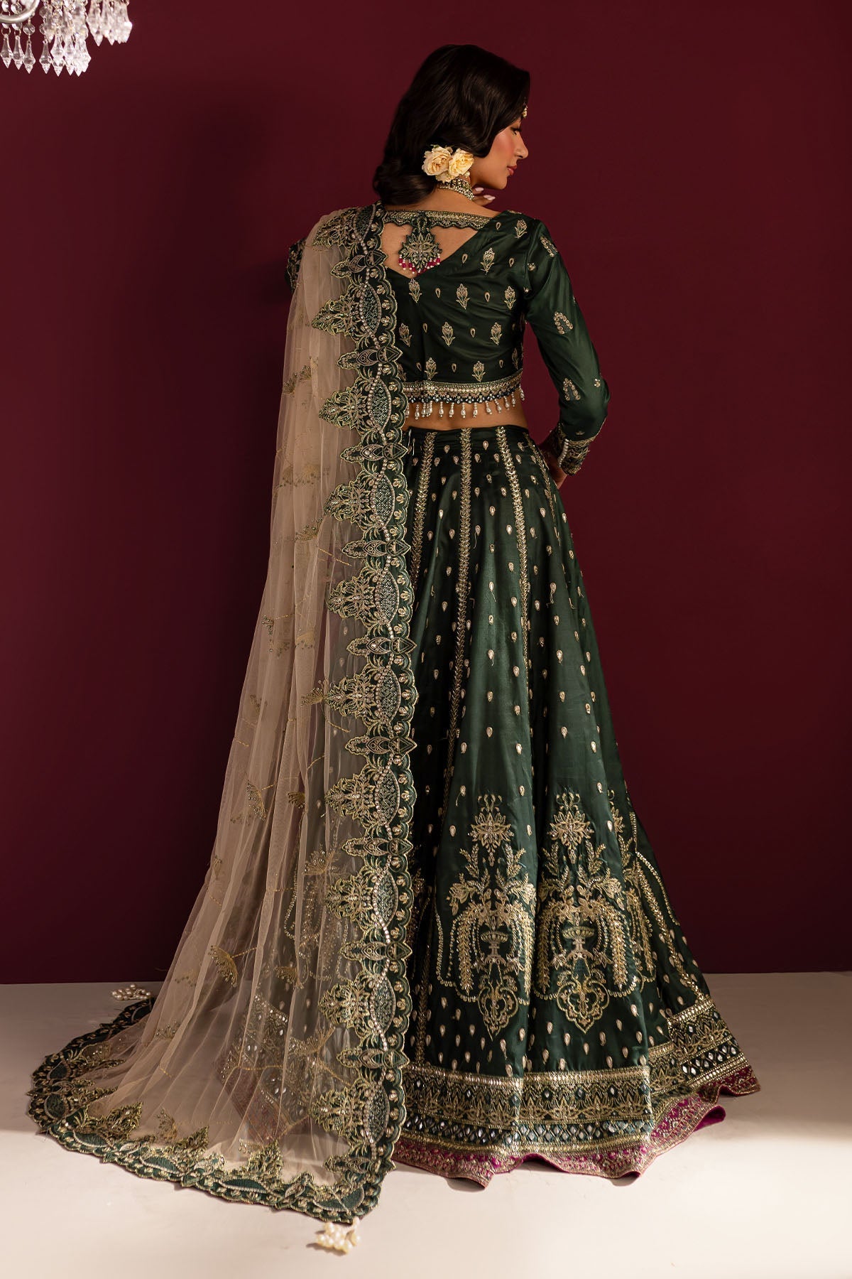 Nureh | Wedding Formals 24 | FP-135 S Bottle Green Silk