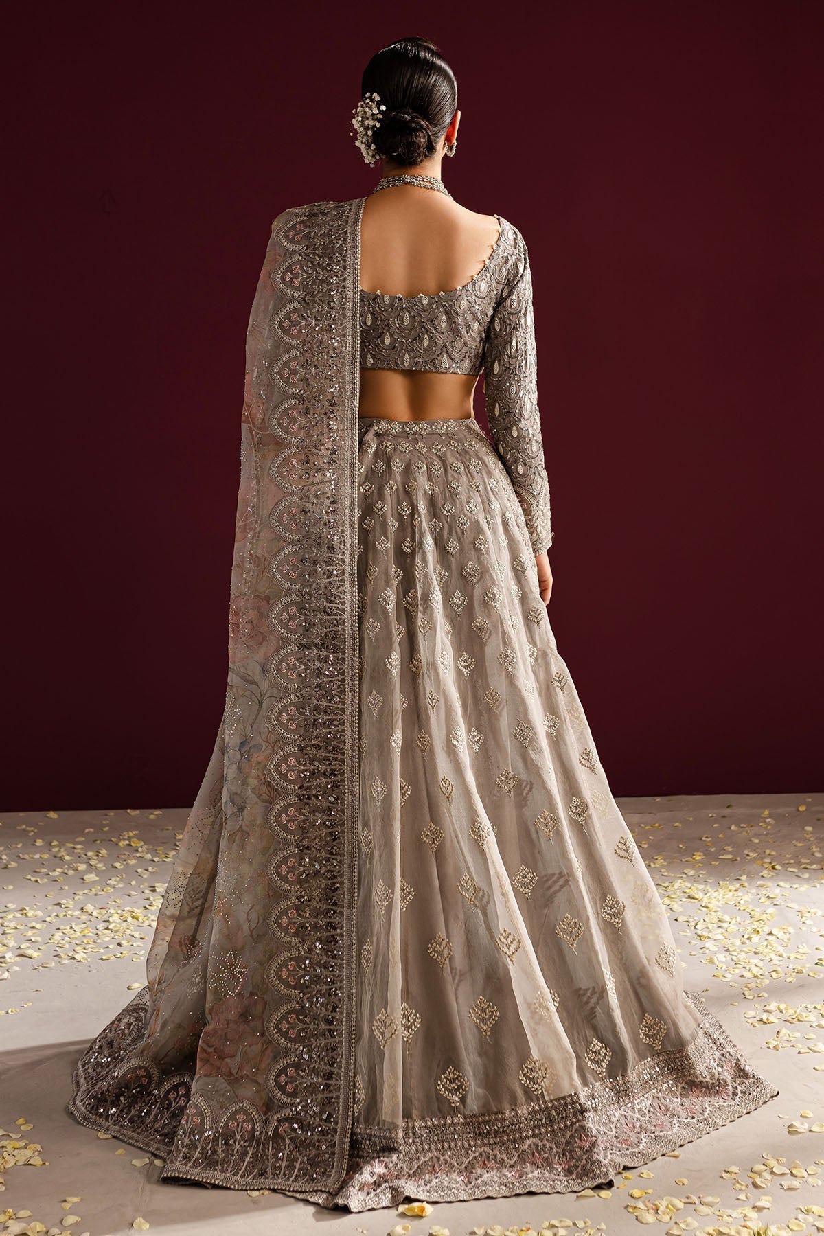 Nureh | Wedding Formals 24 | FP-128 S Pastel Gray Organza