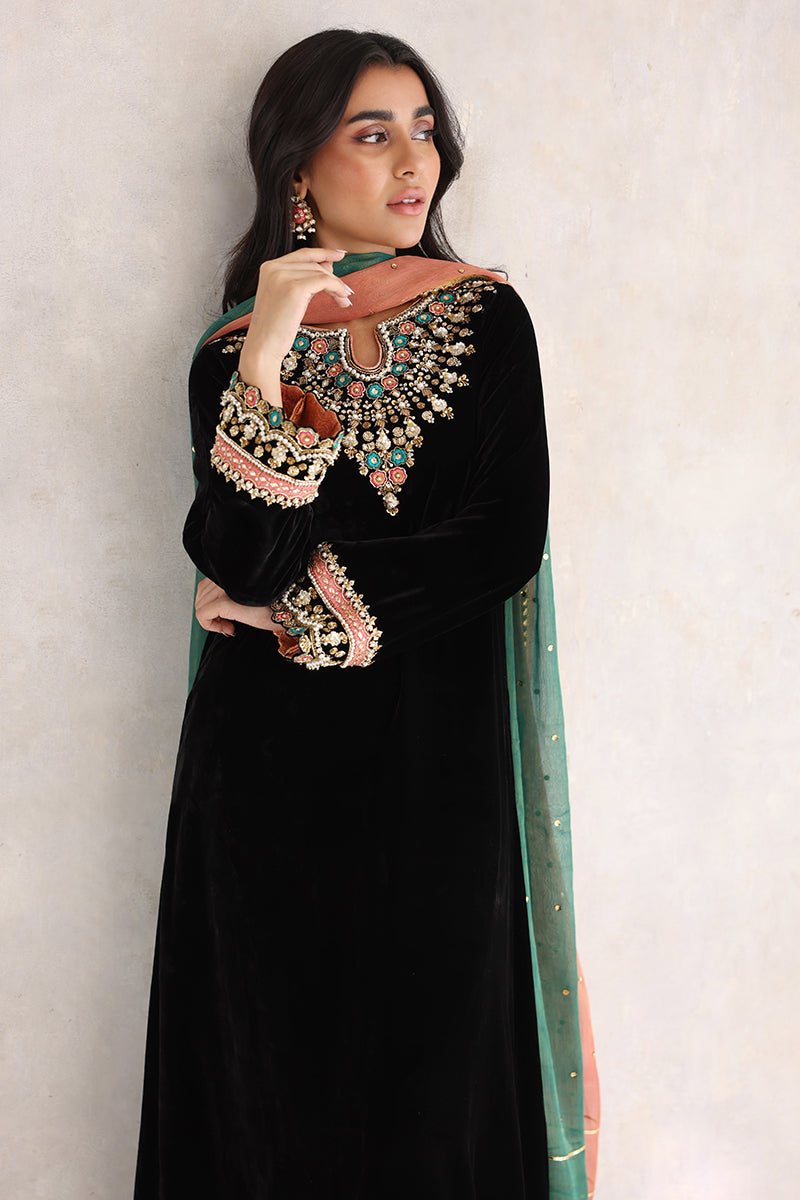 Sana Abbas | Velvet Formals | NURGUL L Black Velvet