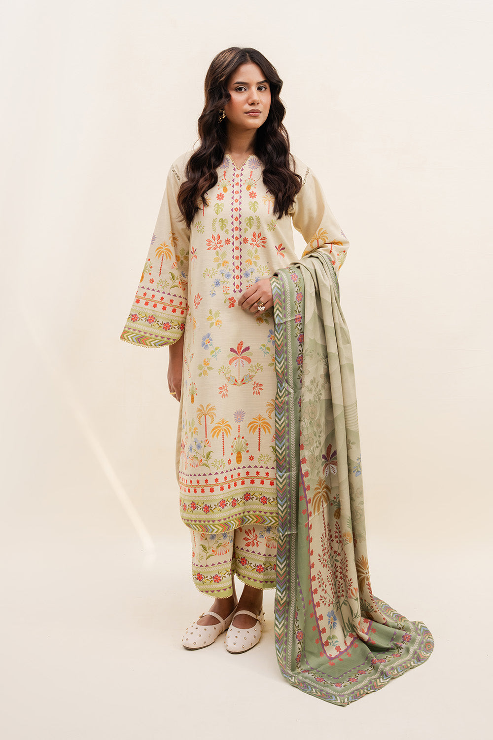 Maryum N Maria | Latte Layers Pret | MUTED MACCHIATO - MWS5828 by Maryum N Maria - Designer Dress  - Type : Ladies Clothes - Available at Saira Sultan - 100% Original 