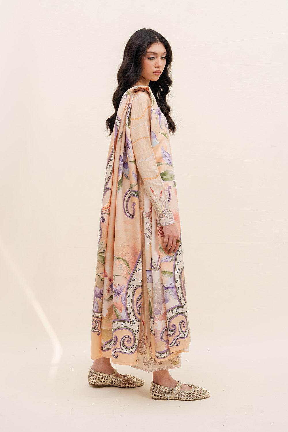 Maryum N Maria | Latte Layers Pret | SILKEN STEAM - MWS5829 by Maryum N Maria - Designer Dress  - Type : Ladies Clothes - Available at Saira Sultan - 100% Original 