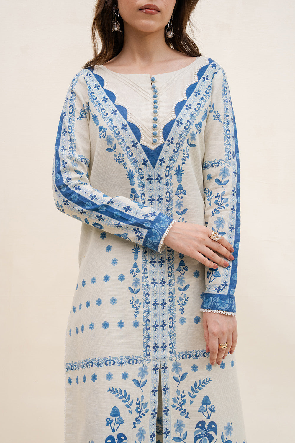 Maryum N Maria | Latte Layers Pret | COCOA CALM - MWS5827 by Maryum N Maria - Designer Dress  - Type : Ladies Clothes - Available at Saira Sultan - 100% Original 