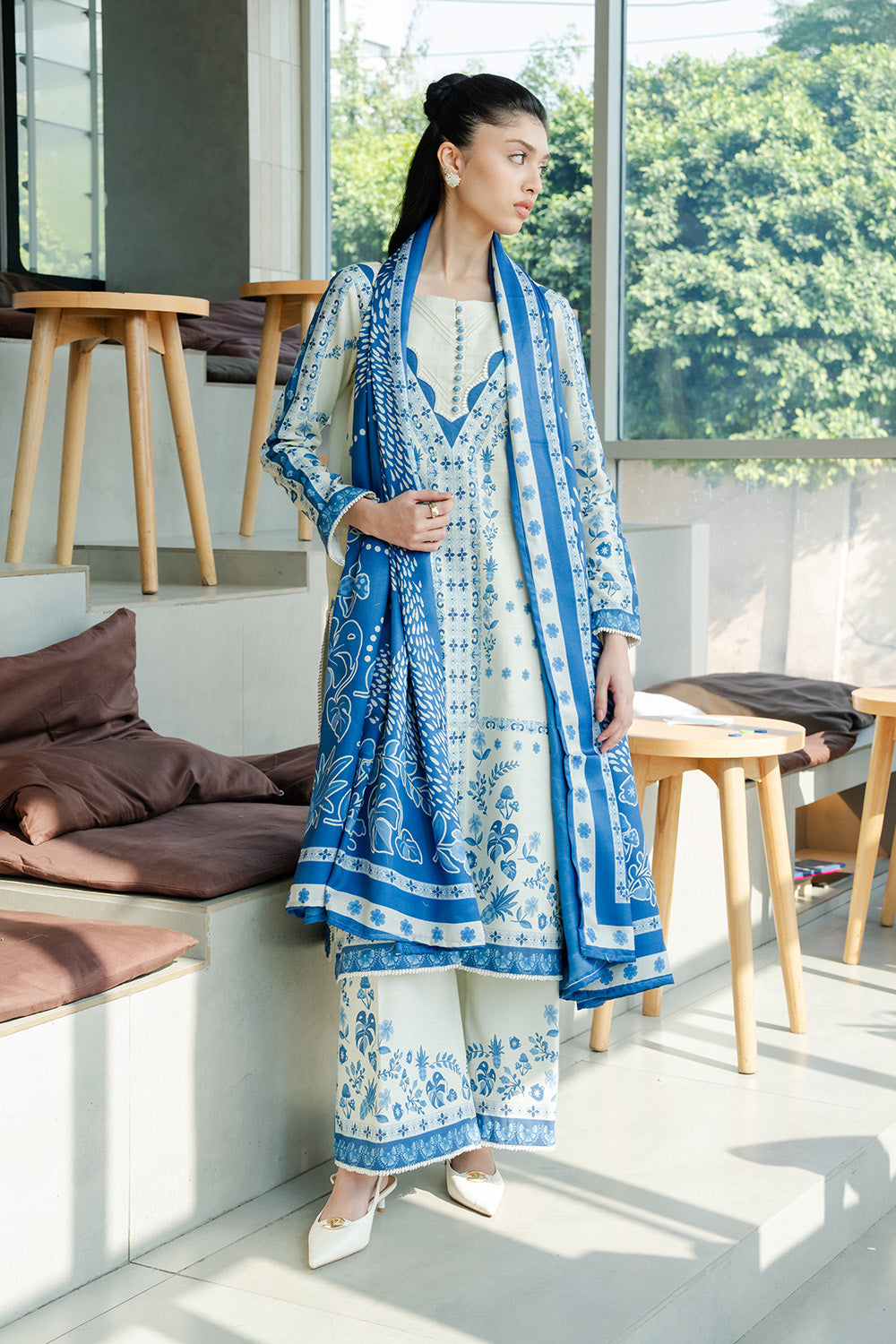 Maryum N Maria | Latte Layers Pret | COCOA CALM - MWS5827 by Maryum N Maria - Designer Dress  - Type : Ladies Clothes - Available at Saira Sultan - 100% Original 