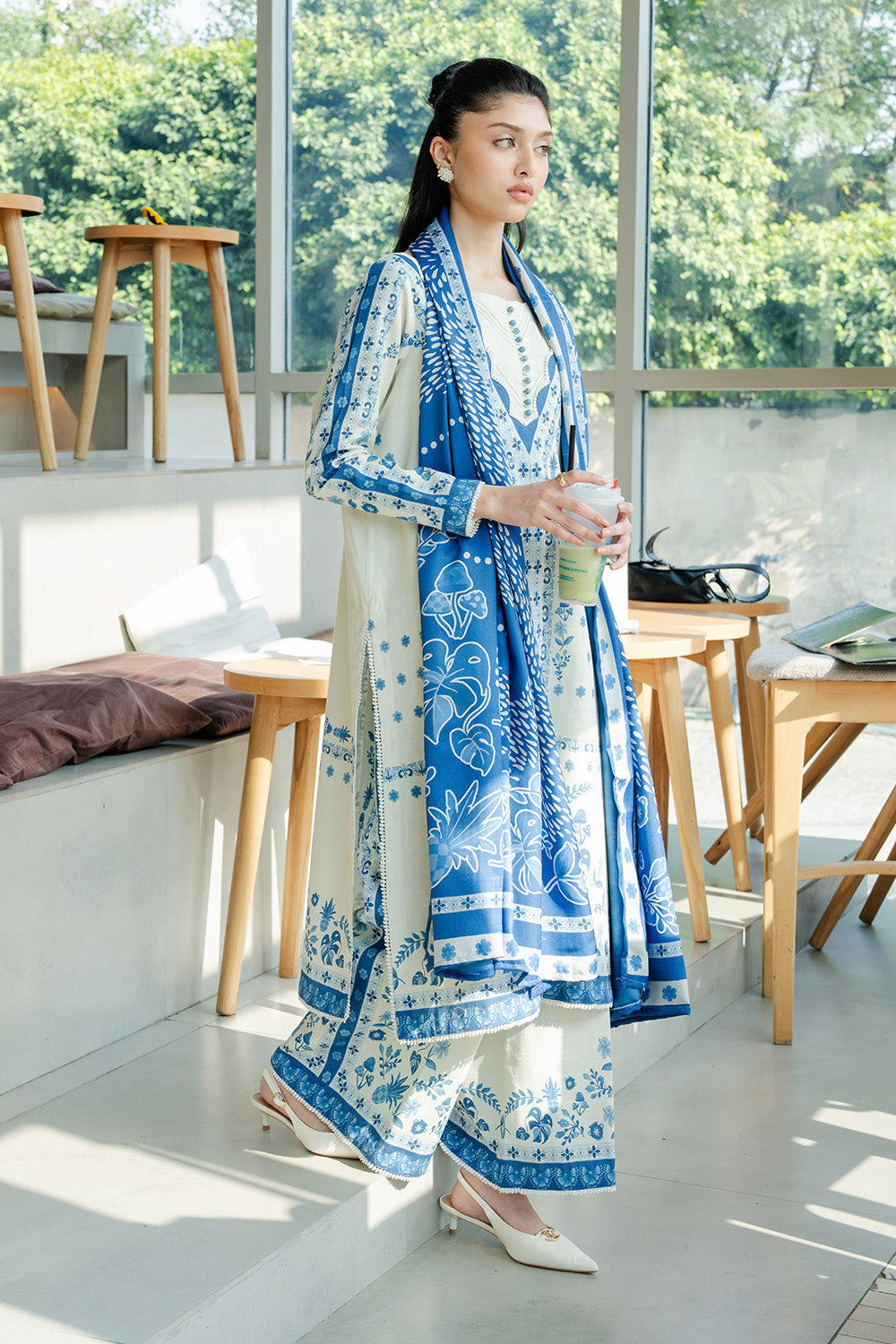 Maryum N Maria | Latte Layers Pret | COCOA CALM - MWS5827 by Maryum N Maria - Designer Dress  - Type : Ladies Clothes - Available at Saira Sultan - 100% Original 