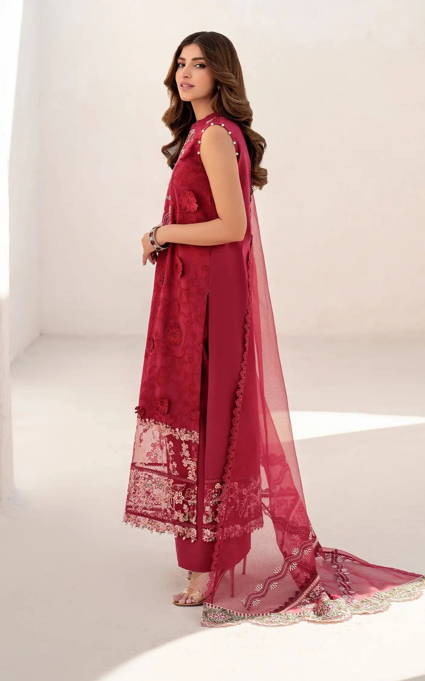 Asifa and Nabeel | Azalia Summer 25 | Opium (AZL25-02) S Red Lawn