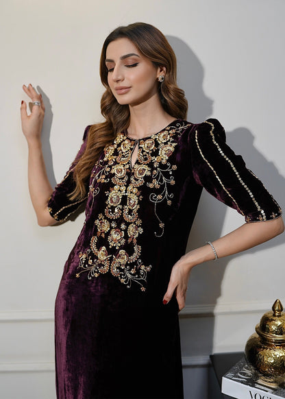 Mahum Asad | Voila Velvets | Jade L Plum Velvet