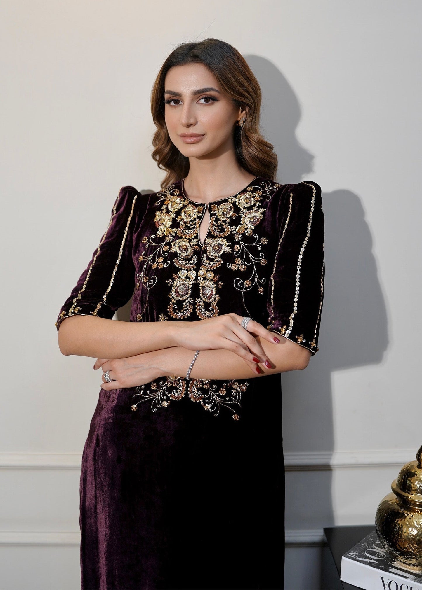 Mahum Asad | Voila Velvets | Jade XL Plum Velvet