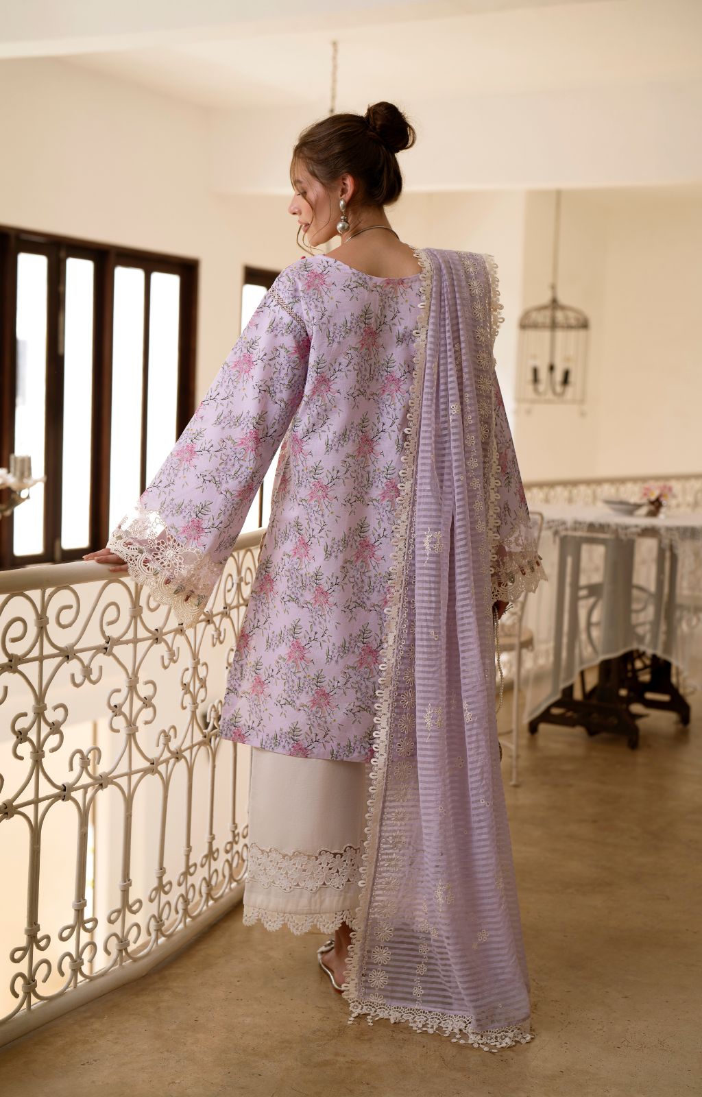 AJR Couture | Printakari Lawn 25 | Pearl S Lilac Lawn