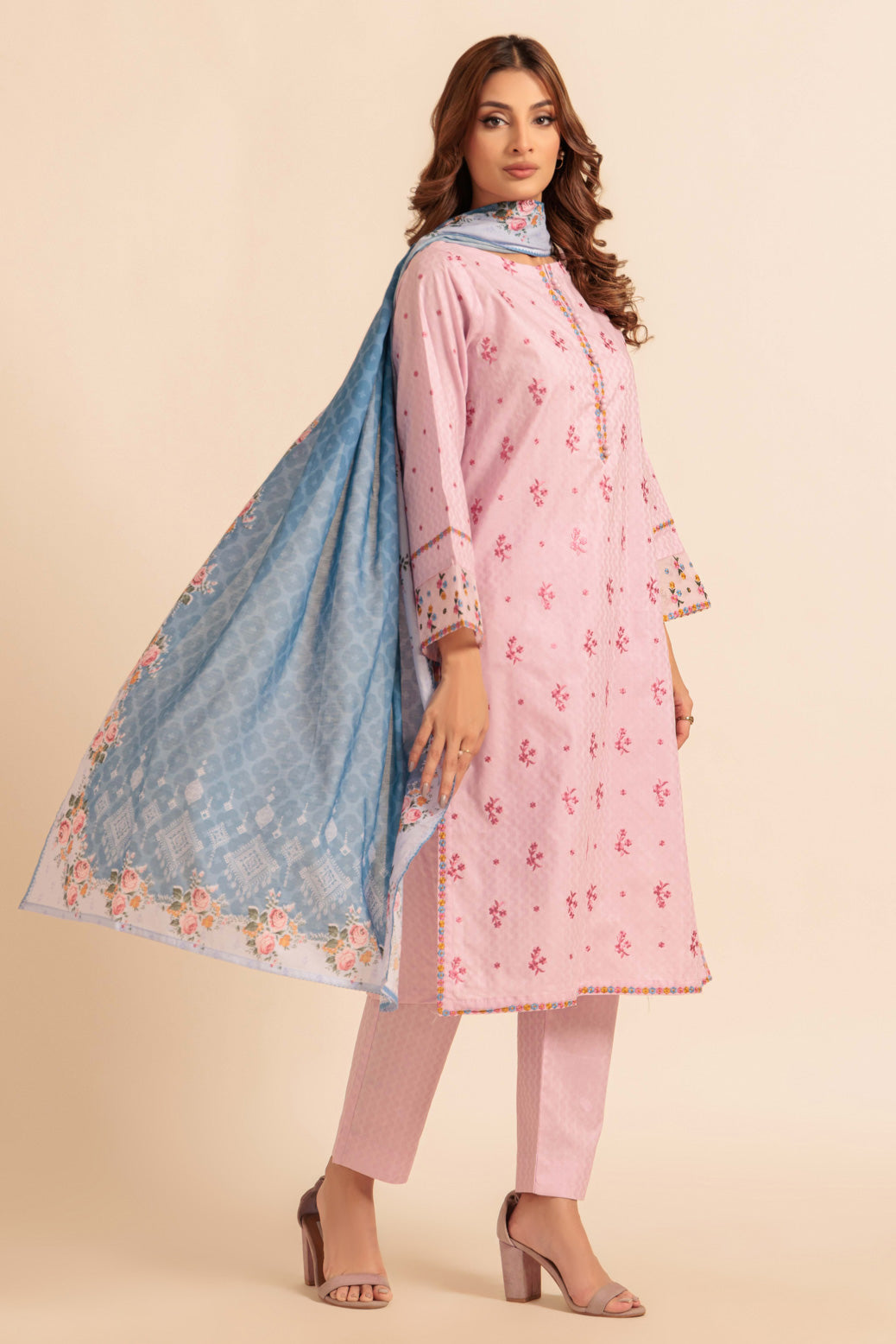 Bonanza Satrangi | Pink Jacquard 3 Piece (PWS1243P10) 10 Pink