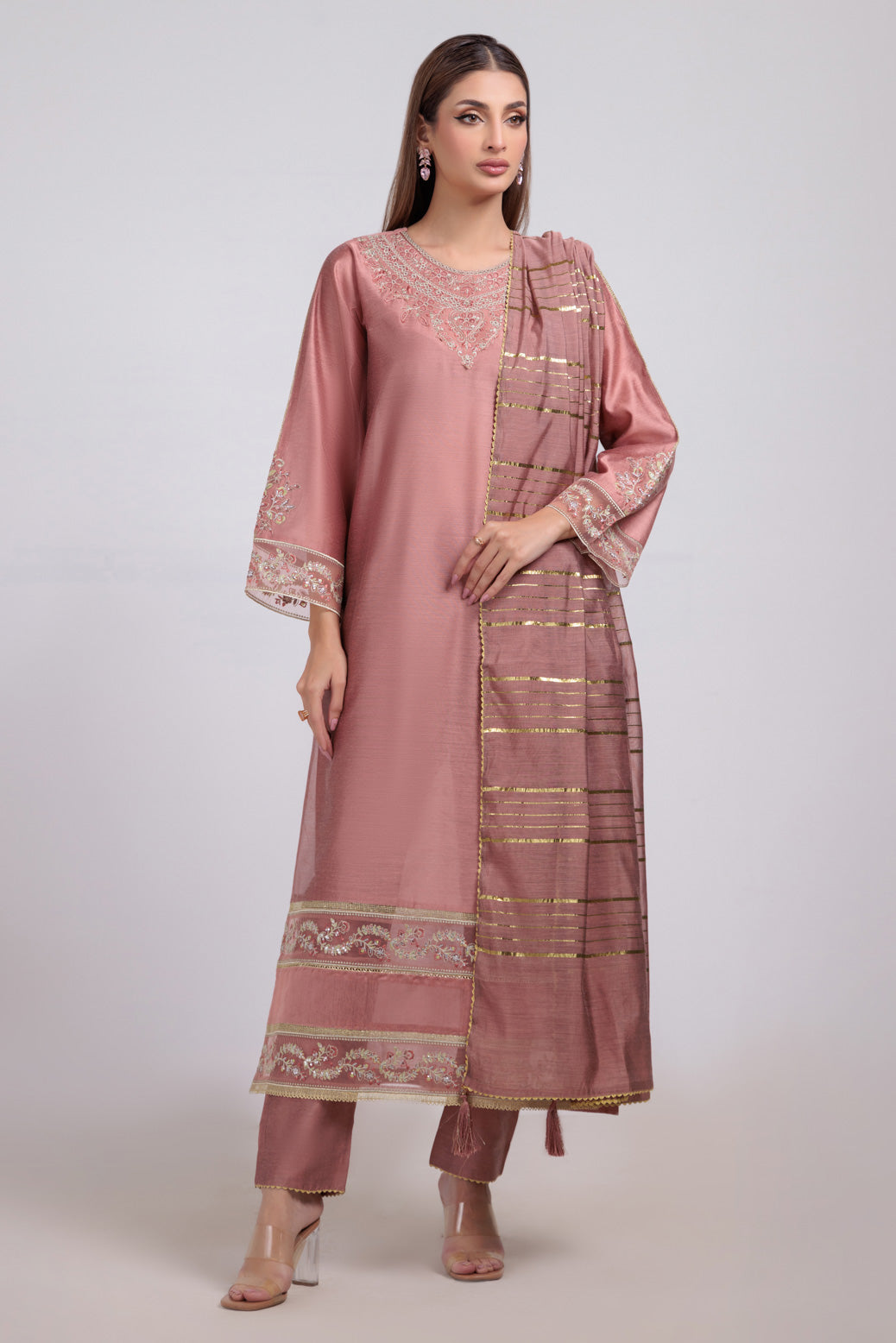 Bonanza Satrangi | Peach Khaddar 3 Piece (PWS5243P10) 8 Peach