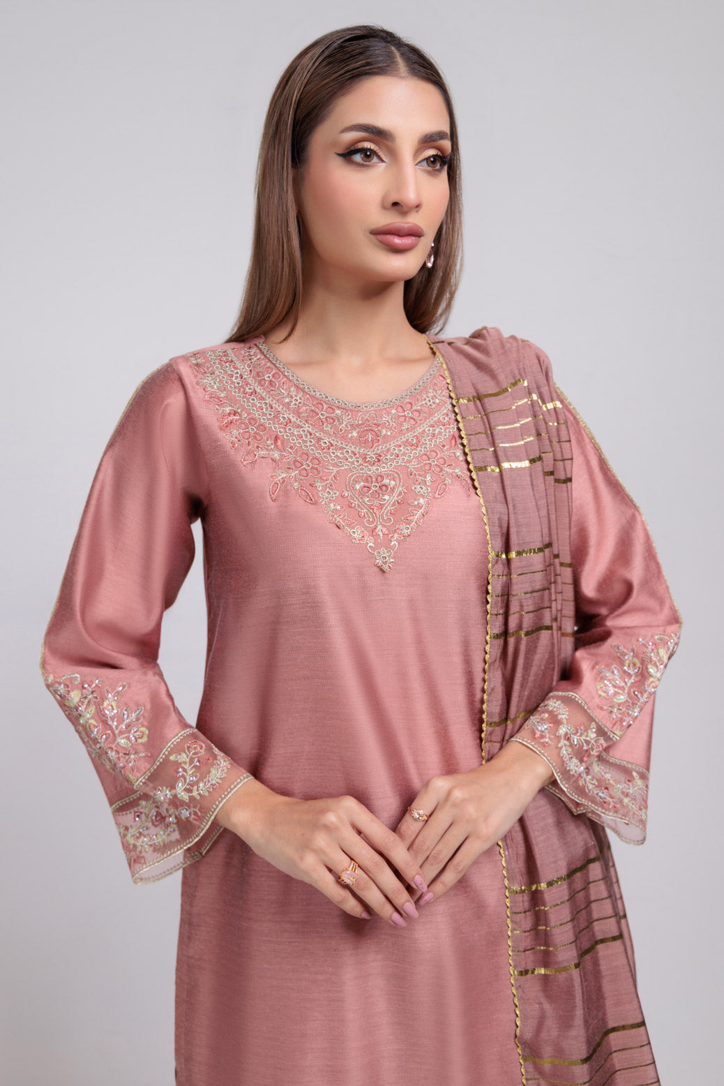 Bonanza Satrangi | Peach Khaddar 3 Piece (PWS5243P10) 10 Peach
