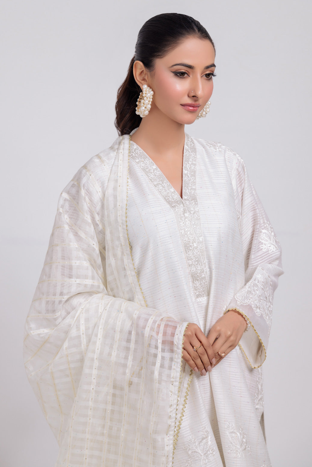 Bonanza Satrangi | White Fancy 3 Piece (PWS5243P15) 10 White