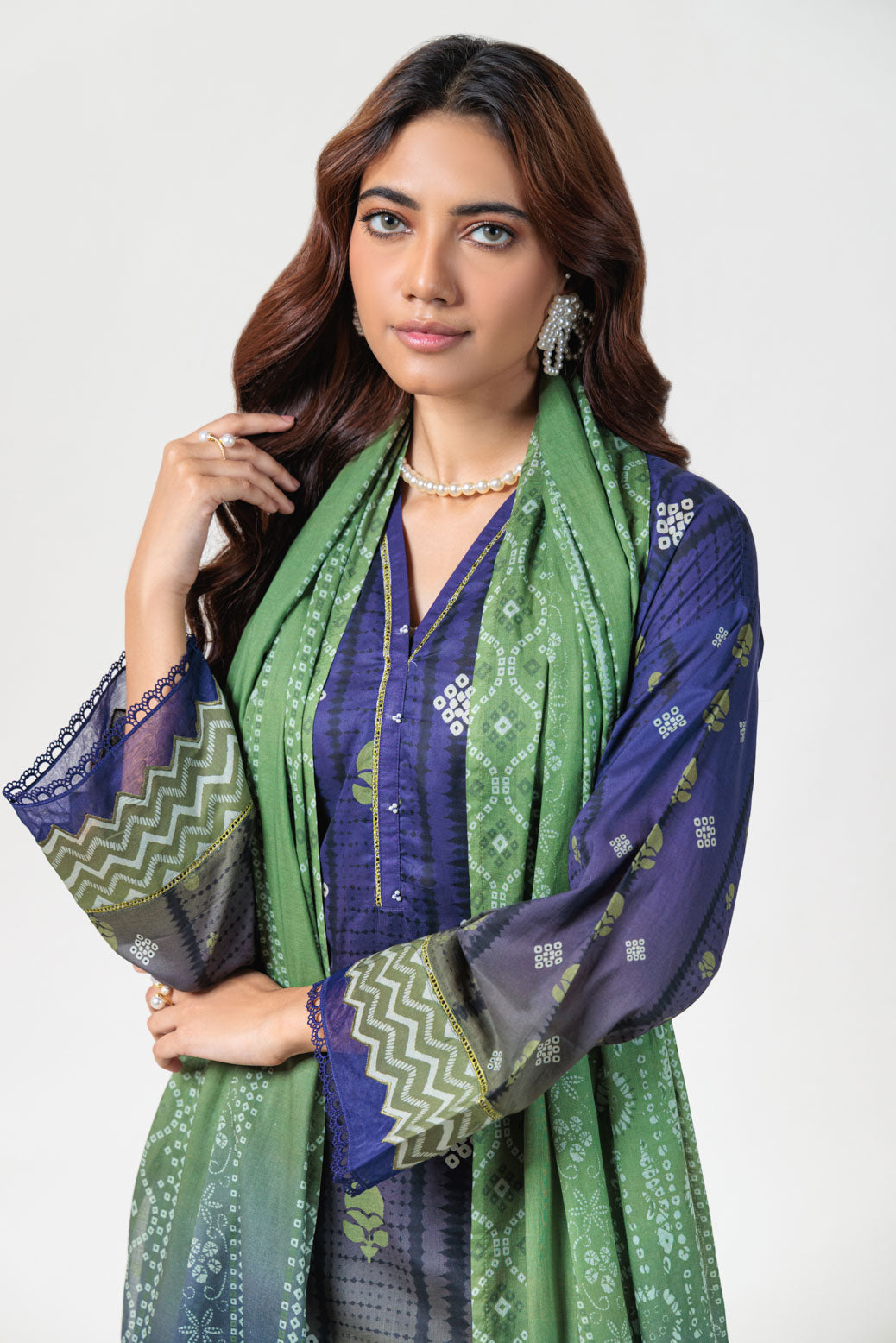 Bonanza Satrangi | Blue Lawn 3 Piece (PWS6243P14) 14 Blue