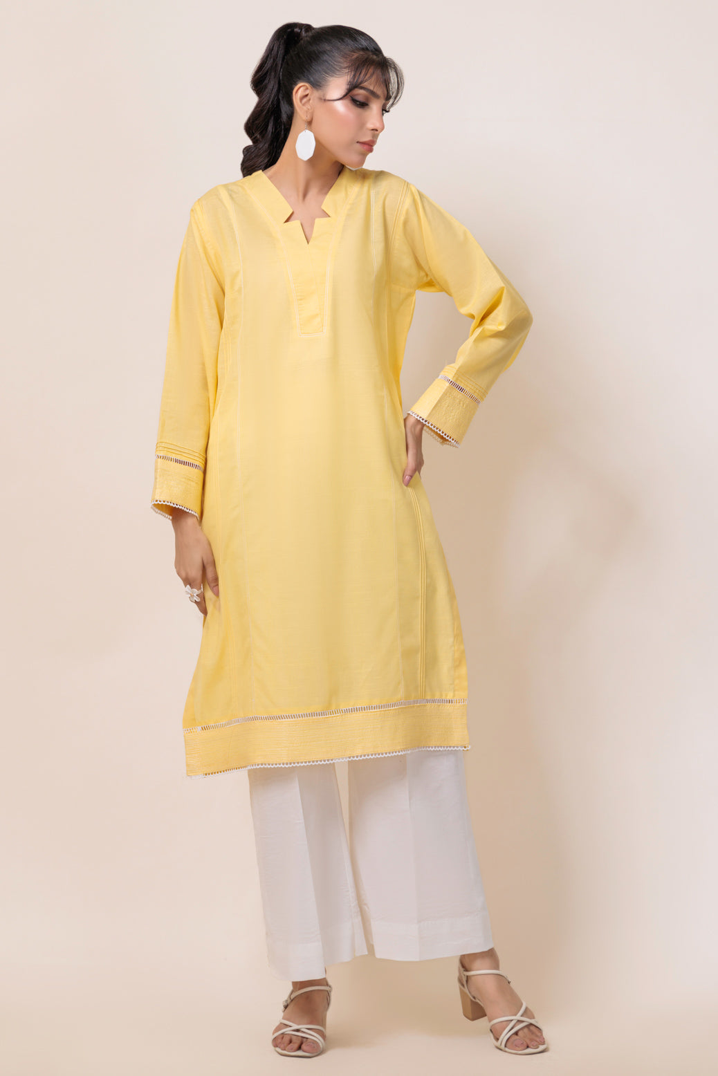 Bonanza Satrangi | Yellow Jacquard 1 Piece (PWS7241P04) 8 Yellow