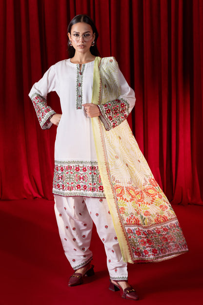Bonanza Satrangi | White Cambric 3 Piece (PWS7243P04) 8 White