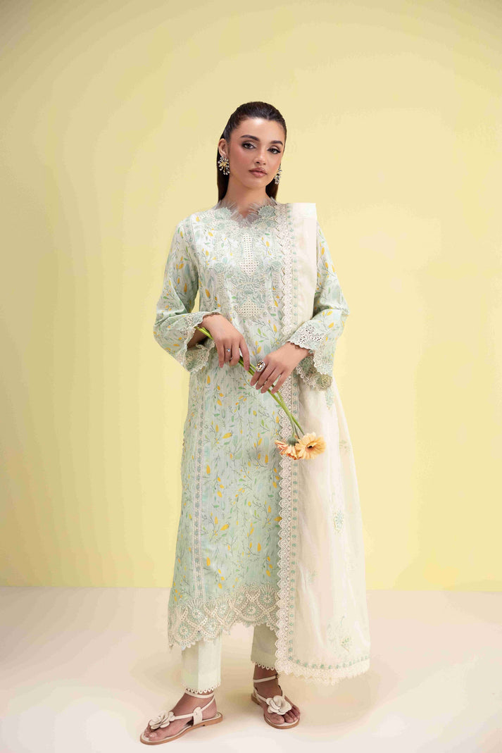 Aabyaan | Eid Pret 25 | AVEN AP-01 XS Pastel Mint Dobby Lawn