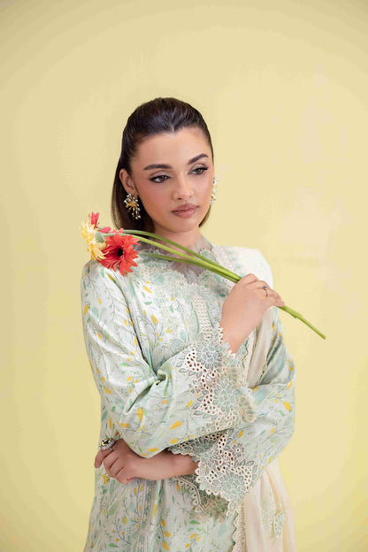 Aabyaan | Eid Pret 25 | AVEN AP-01 M Pastel Mint Dobby Lawn
