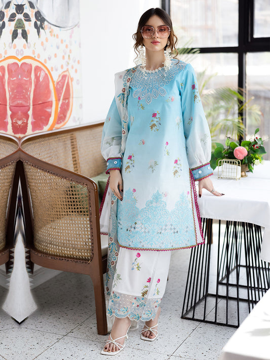 Mahnur | After Hours Luxury Lawn 25 | Pastel Pop XS Pastel Blue Lawn