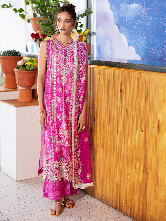 Mahnur | After Hours Luxury Lawn 25 | Peach Bellini XS Magenta Lawn
