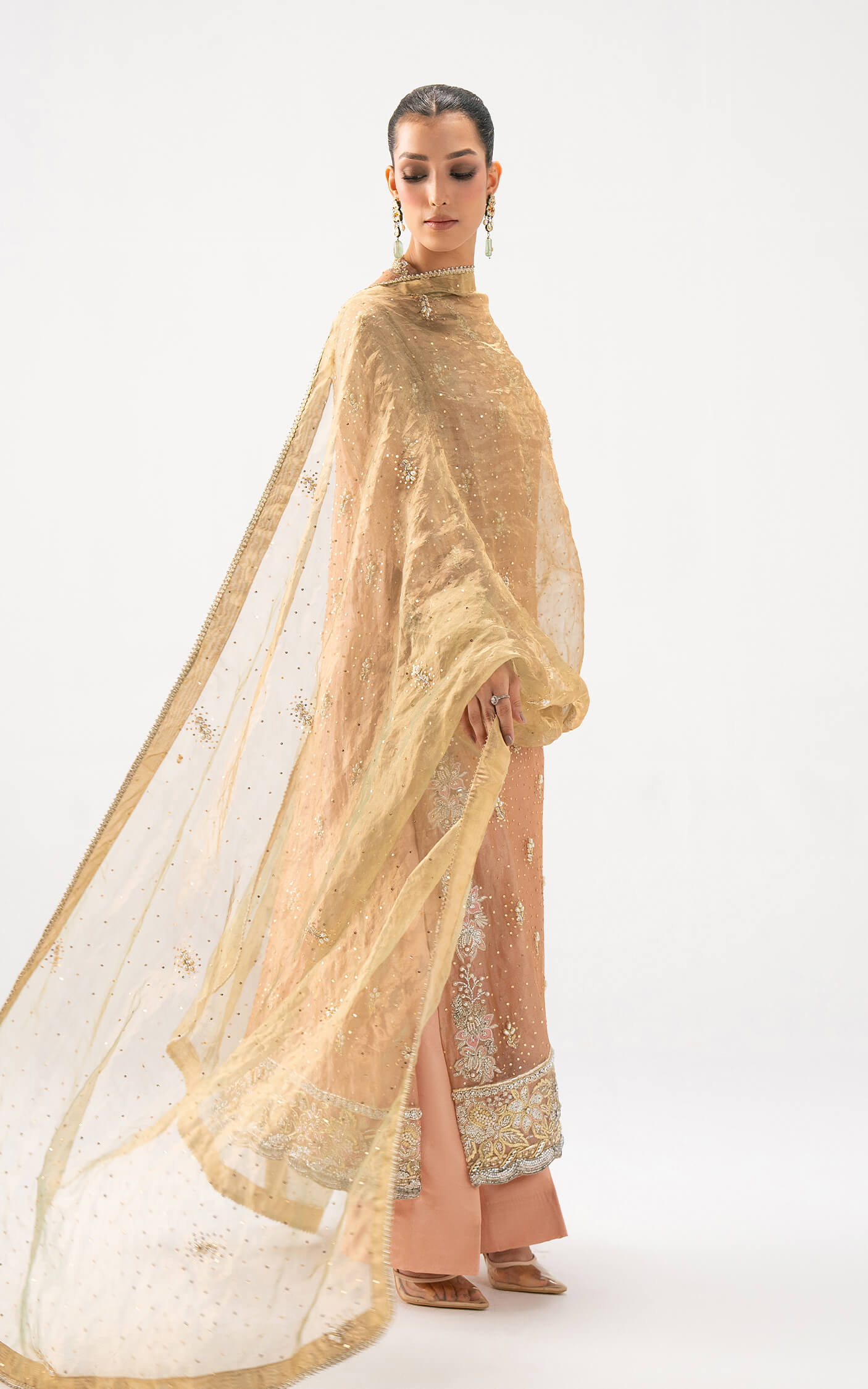 Asifa and Nabeel | Lyle Luxury Formals 25 | Peach Aura - Pakistani Designer Dress - by Asifa and Nabeel - Type : Ladies Clothes - 100% Original at Saira Sultan