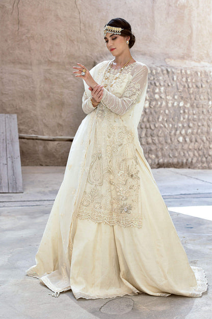 Kara | Kamdani Festive Collection | Pearl Whisper L Ivory Cotton Net