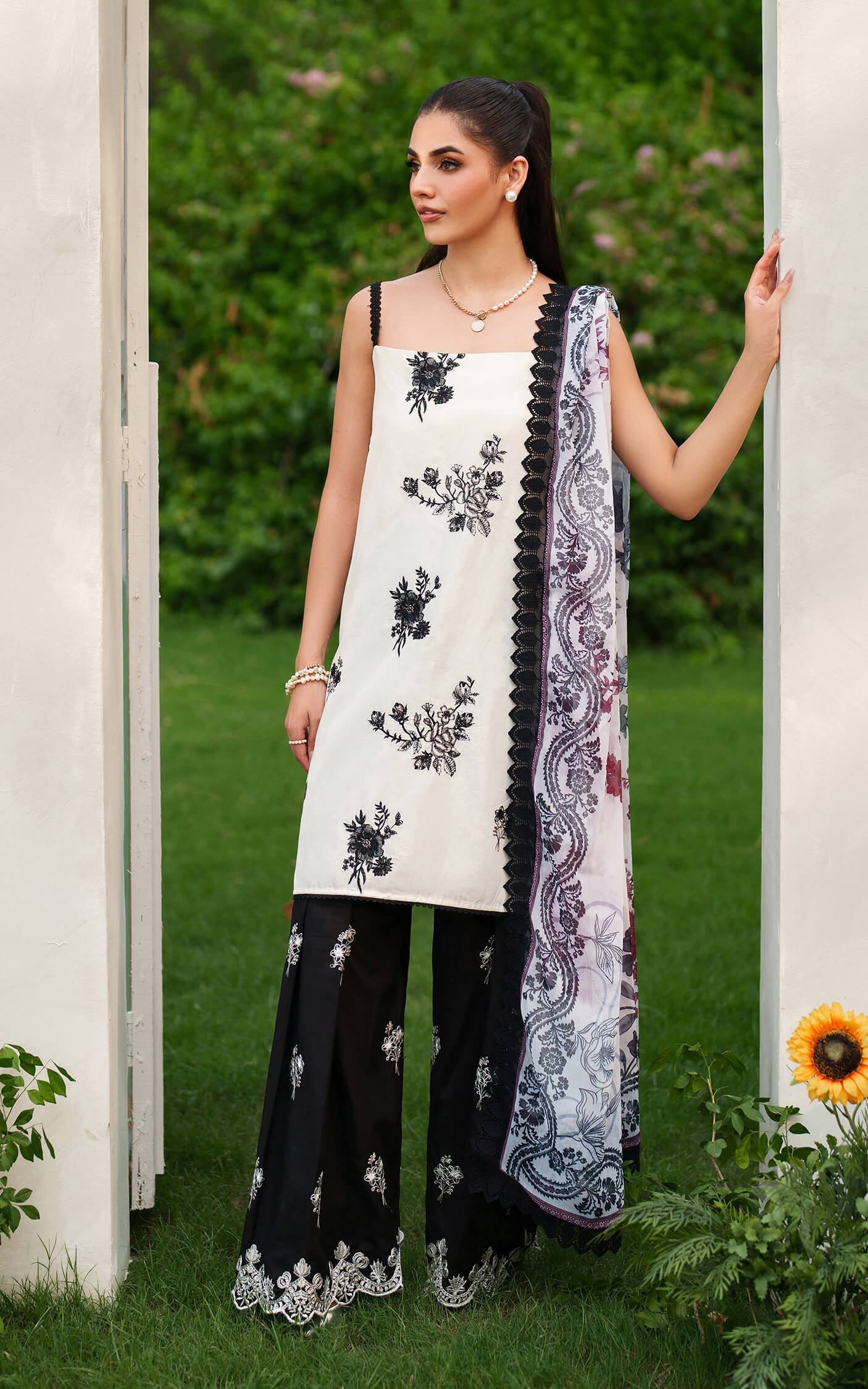 Asifa and Nabeel | Eden Cambric 25 | Pearl Whisper ECU25-04 - Pakistani Designer Dress - by Asifa and Nabeel - Type : Ladies Clothes - 100% Original at Saira Sultan