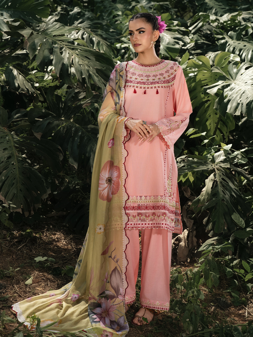 Hemstitch | The Garden Lawn | Pinky Peony - Pakistani Designer Dress - by Hemstitch - Type : Ladies Clothes - 100% Original at Saira Sultan
