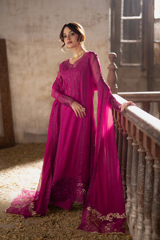 Azure | Ensembles Embroidered Formals | Plum Reverie XS Magenta Chiffon