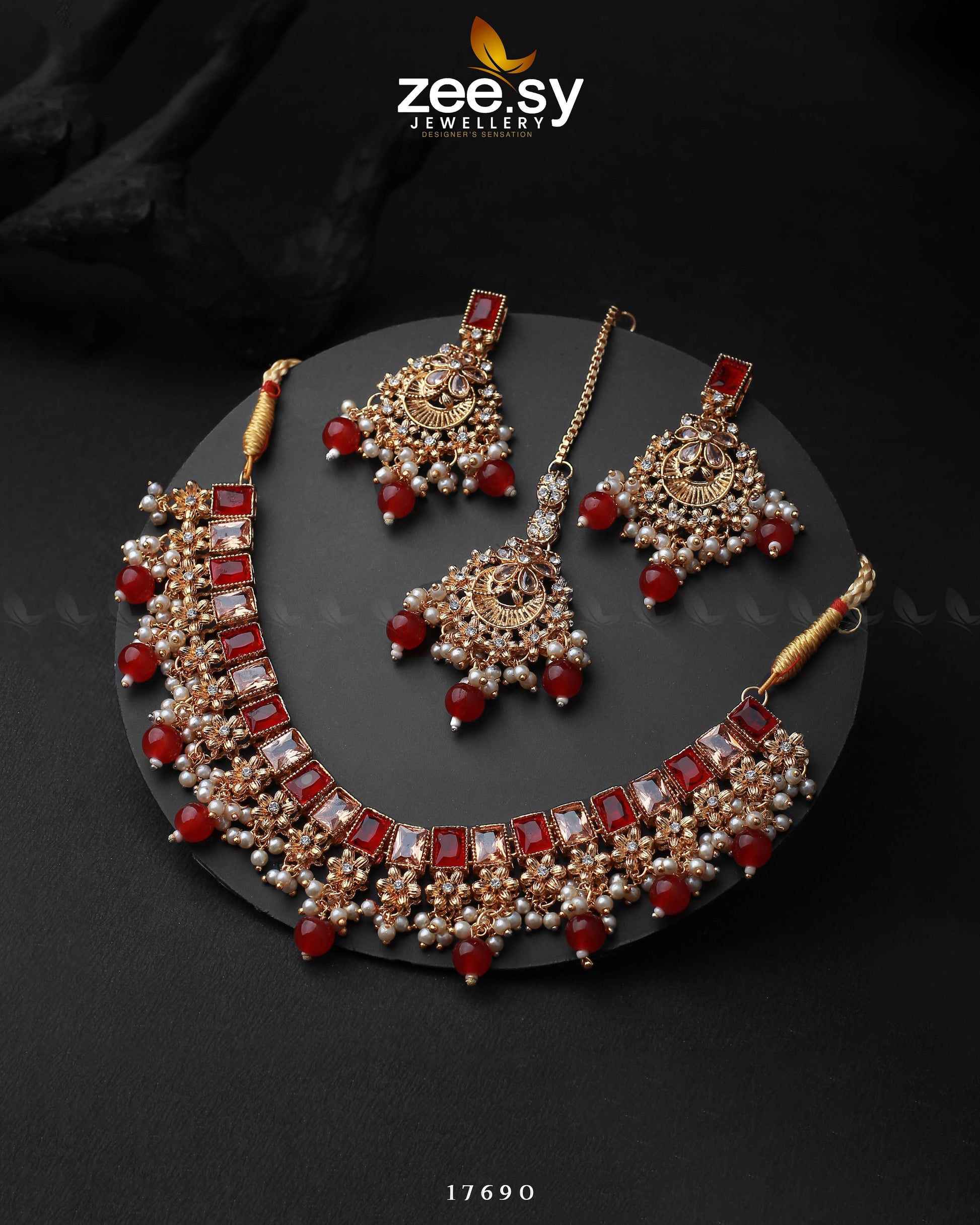 Prism Necklace Golden Red