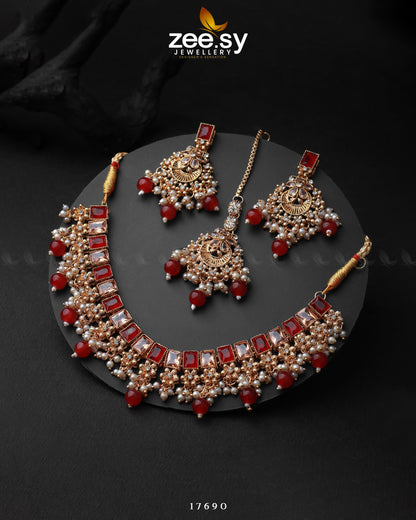 Prism Necklace Golden Red