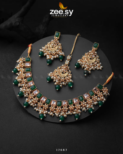 Prism Necklace Golden Green