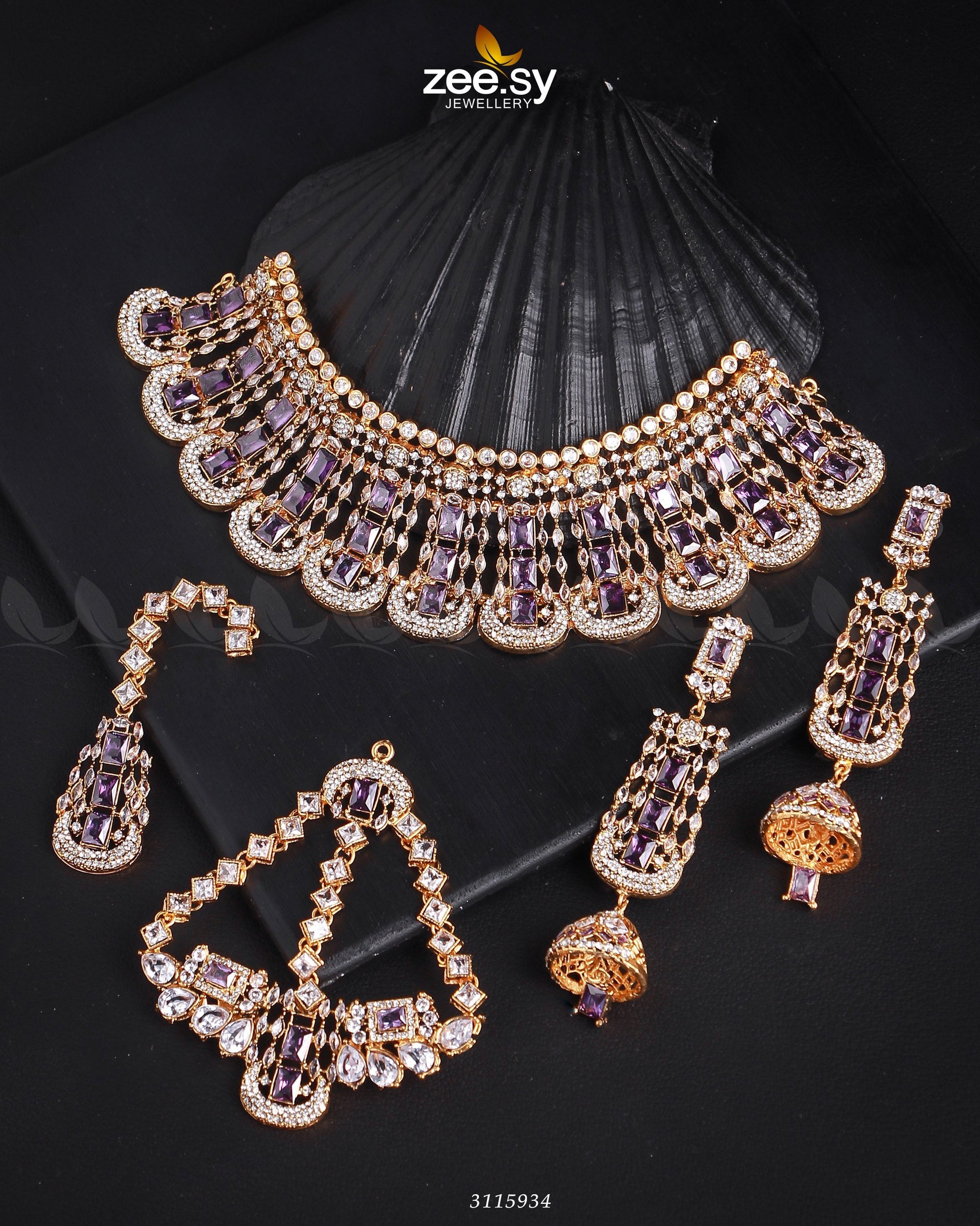 Ariana Bridal Sets Golden Purple