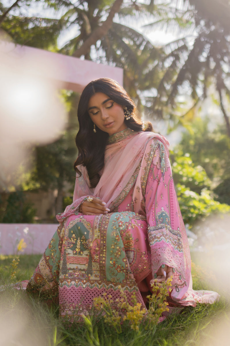 Qalamkar | Luxe Silk | UA-07 TESSA XL Pink Silk