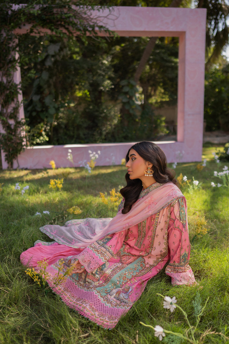 Qalamkar | Luxe Silk | UA-07 TESSA Custom Size Pink Silk