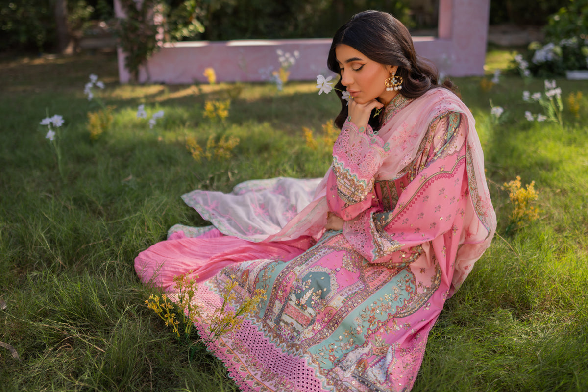 Qalamkar | Luxe Silk | UA-07 TESSA L Pink Silk