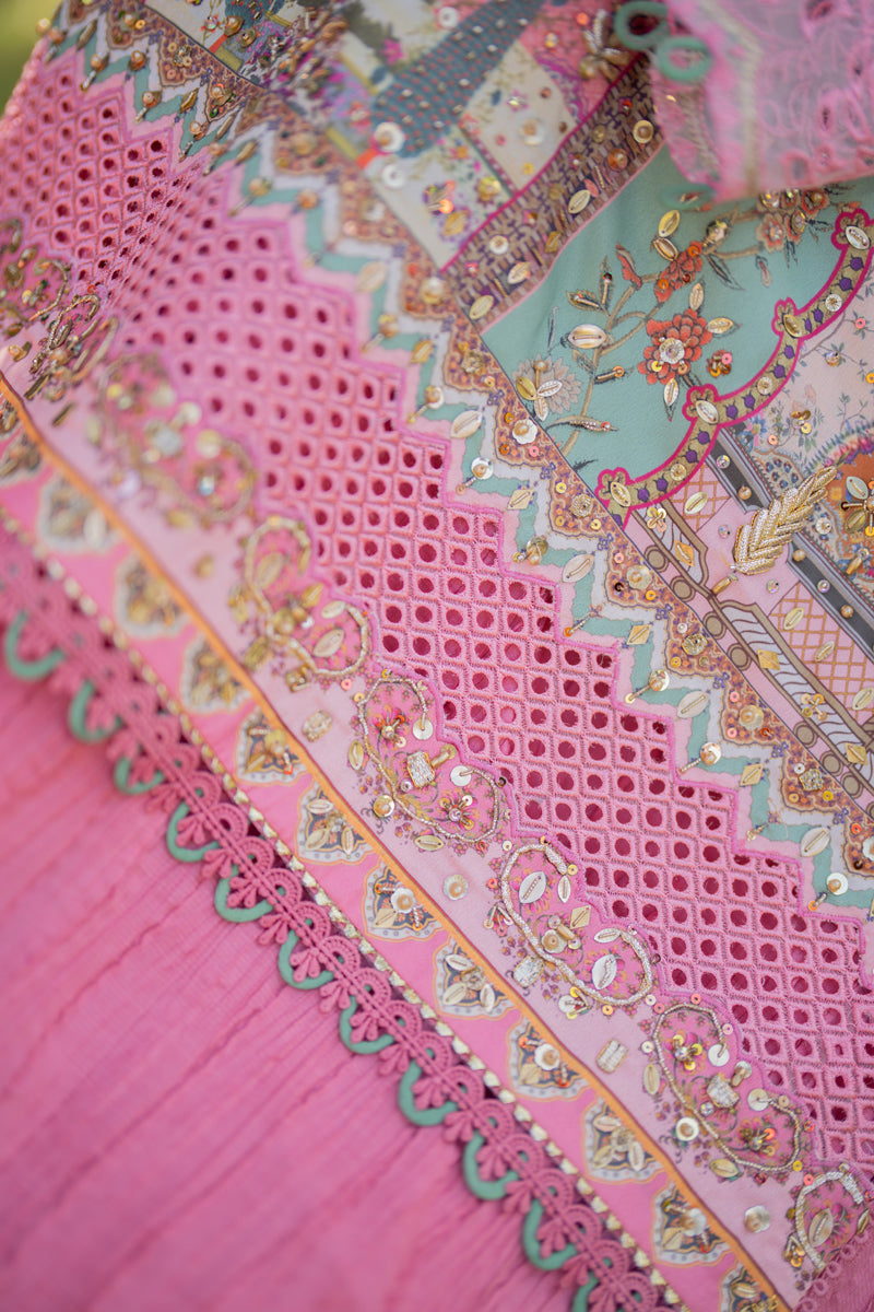 Qalamkar | Luxe Silk | UA-07 TESSA S Pink Silk