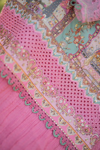 Qalamkar | Luxe Silk | UA-07 TESSA S Pink Silk
