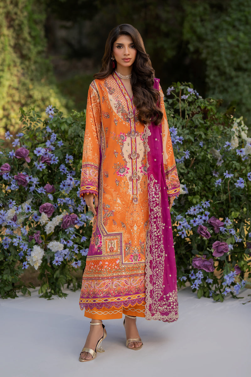 Qalamkar | Luxe Silk | UA-03 ALMA XS Orange Silk
