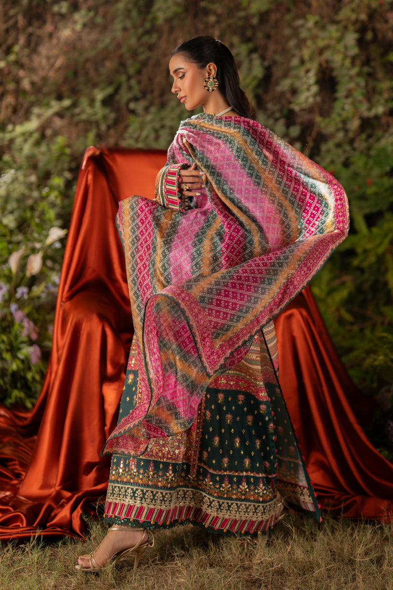 Qalamkar | Luxe Silk | UA-02 NINA Custom Size Emerald Green Silk