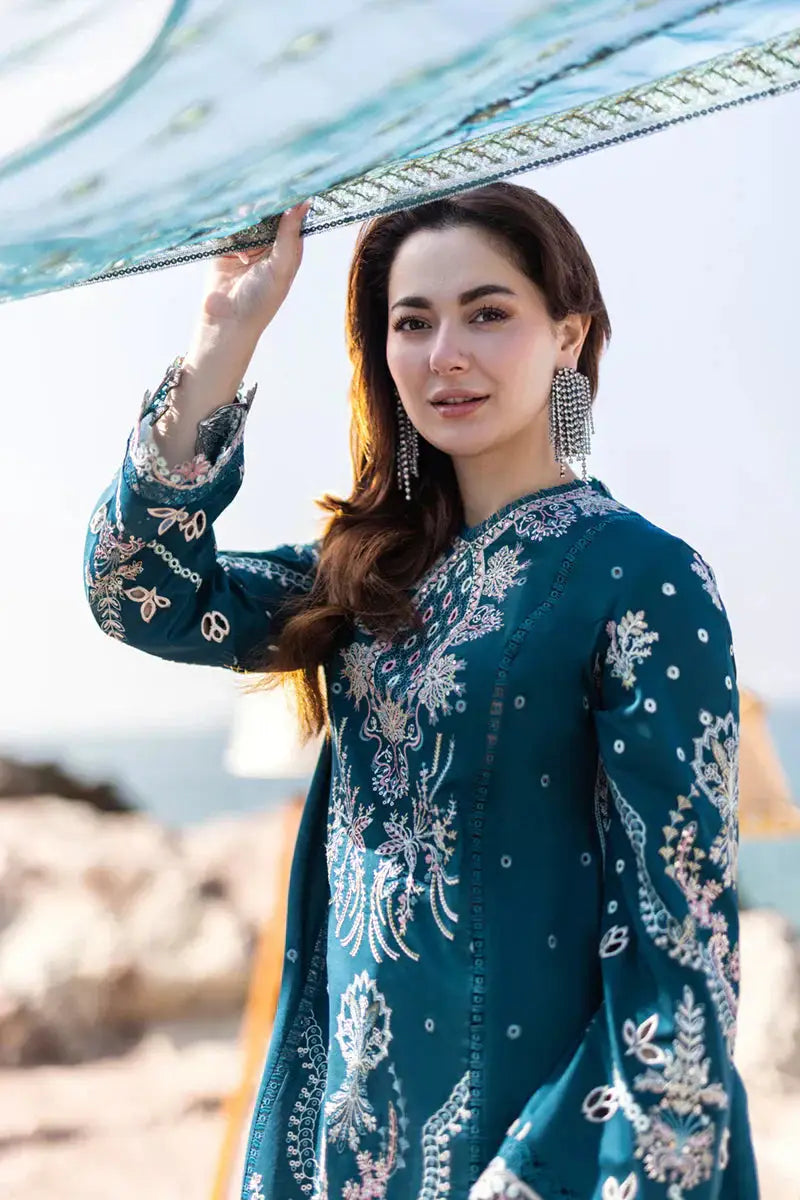 Qalamkar | Sahil Kinare Luxury Lawn | FP-16 KIRA - Pakistani Designer Dress - by Qalamkar | Type: Luxury - 100% Original at Saira Sultan
