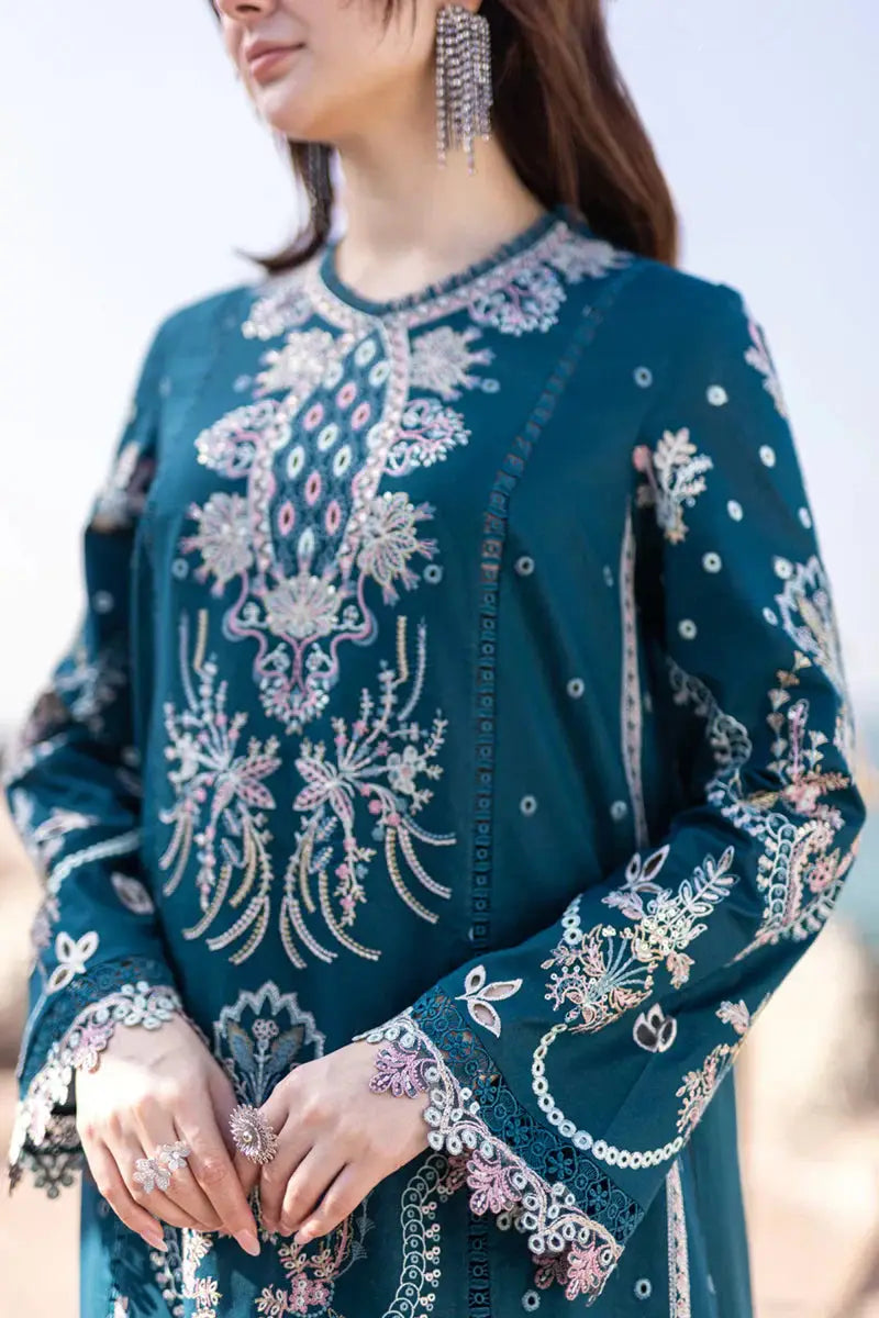 Qalamkar | Sahil Kinare Luxury Lawn | FP-16 KIRA - Pakistani Designer Dress - by Qalamkar | Type: Luxury - 100% Original at Saira Sultan