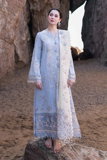 Qalamkar | Sahil Kinare Luxury Lawn | FP-04 FIRUZE - Pakistani Designer Dress - by Qalamkar | Type: Luxury - 100% Original at Saira Sultan