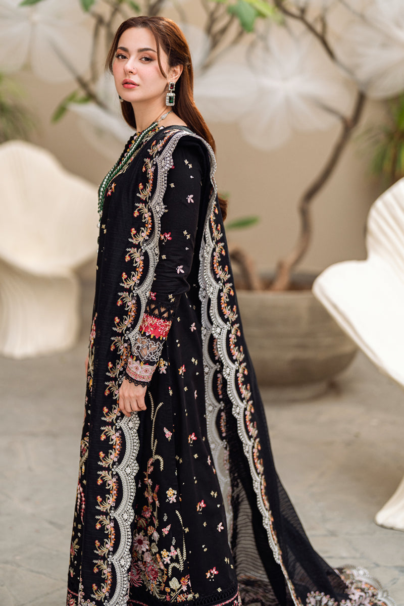 Qalamkar | Sahil Luxury Lawn | FK-15 HANNAH Custom Size Black Lawn