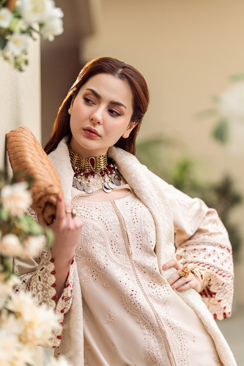 Qalamkar | Sahil Luxury Lawn | FK-16 ANAYA L Beige Lawn