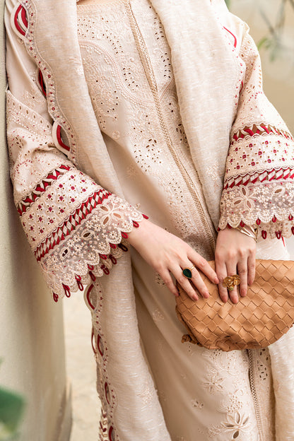 Qalamkar | Sahil Luxury Lawn | FK-16 ANAYA Custom Size Beige Lawn