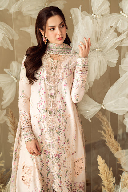 Qalamkar | Sahil Luxury Lawn | FK-12 LILY M Pinkish Gray Lawn