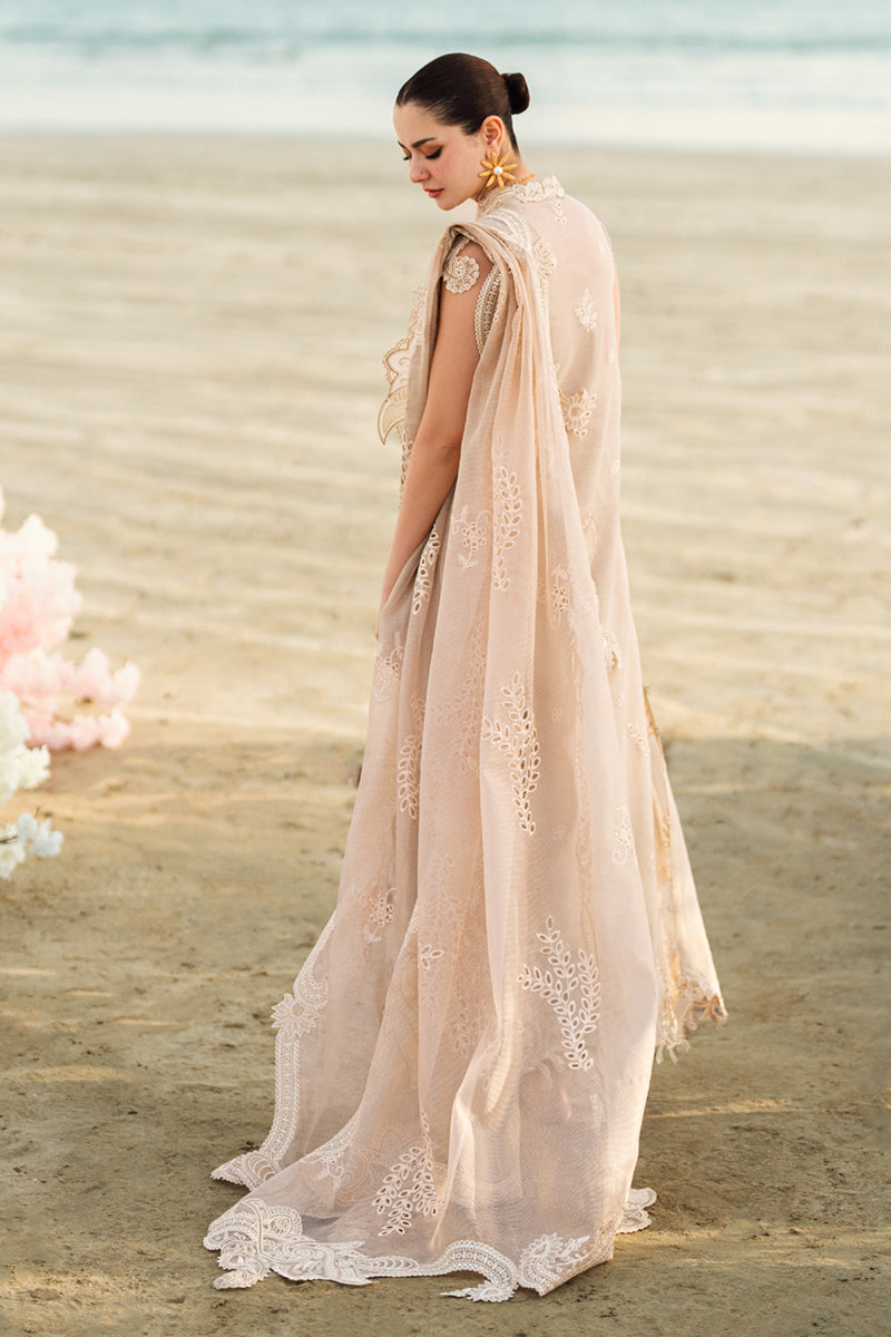 Qalamkar | Sahil Luxury Lawn | FK-01 SOPHIA S Nude Peach Lawn