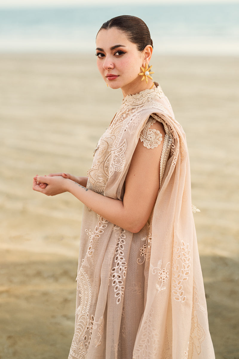 Qalamkar | Sahil Luxury Lawn | FK-01 SOPHIA L Nude Peach Lawn